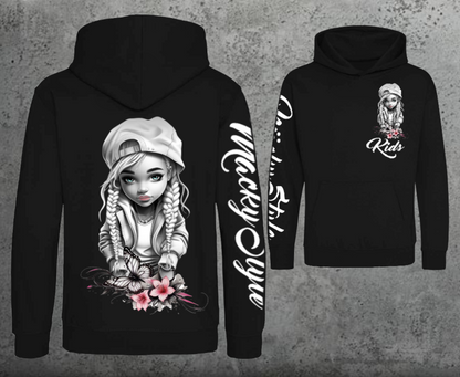 Flower Big Girl Kids Hoodie Unisex