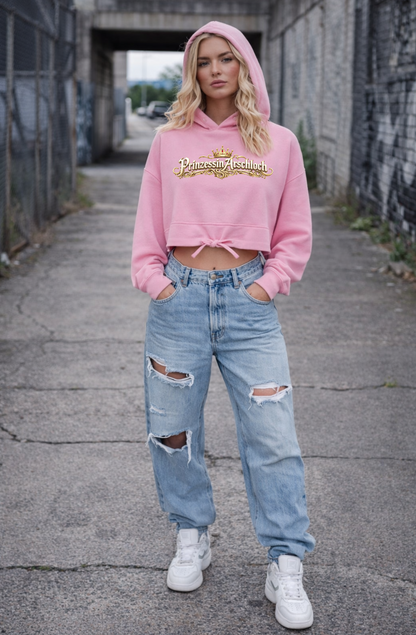 Prinzessin Arschloch Cropped Oversize Hoodie Woman