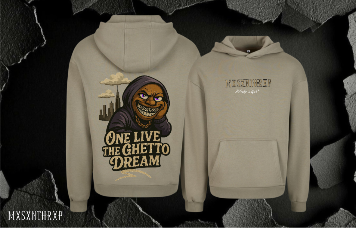 ONE LIVE THE GHETTO DREAM Hoodie Soft Backprint Unisex